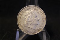 1957 Netherlands 1 gulden Silver Coin