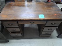 Wooden Desk with 6 Drawers