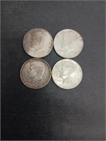 4X 1964 SILVER HALF DOLLAR