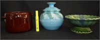 (3 PCS) POTTERY -  CROCK MARKED WESTBEND; GREEN