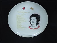 Jackie Kennedy Vintage Plate "Heroine in Pink"