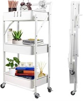 totolot 3-Tier Collapsible Rolling Utility Cart