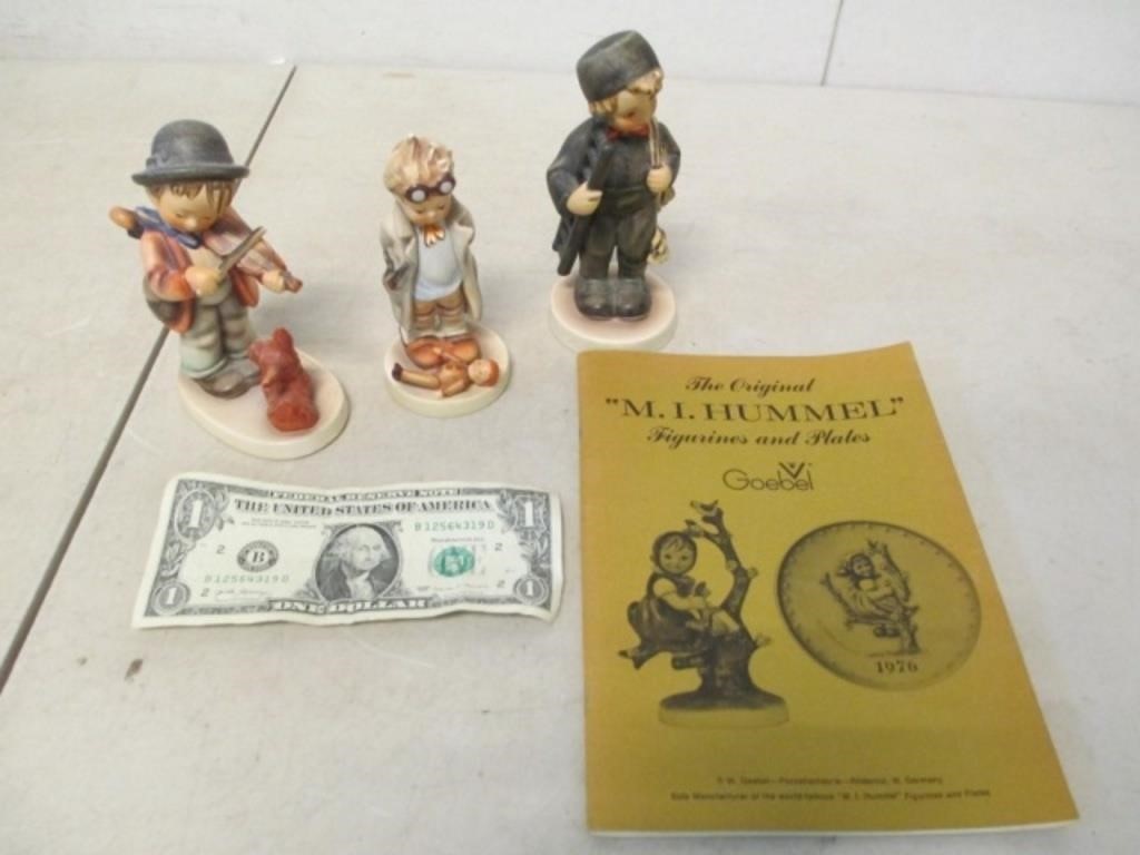 3 Vintage Goebel Hummel Figurines w/ Booklet -