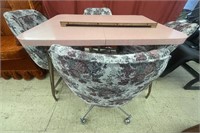 Vintage pink Formica and chrome kitchen table
