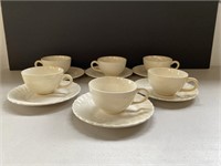 12 pieces Swirled Porcelain Cups & Saucers