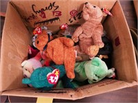 Box of 21 Ty Beanie Babies, all bears, and more