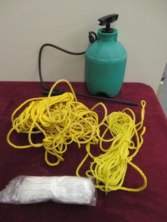 SELECTION OF ROPE AND A SPRAYER