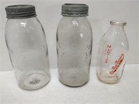 2 crown jars and a milk bottle