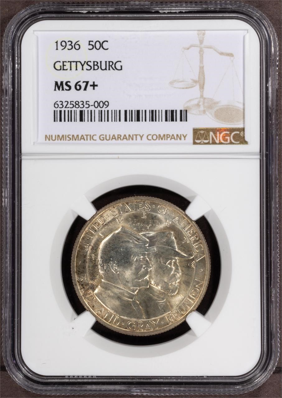 1936 NGC MS67+ Gettysburg Silver Commemorative WOW