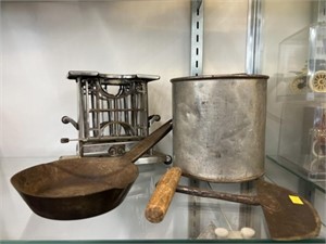 Vintage Toaster, Dough Cutter, Frying Pan
