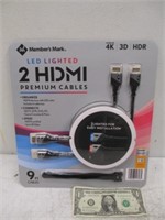 NEW IN PACKAGE, Pair of LED Lighted, PREMIUM HDMIs
