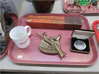Ithaca Gun Mug, Brass Hanger, NRA Medallion,