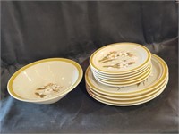 VTG Acson’s Stoneware Serving Bowl & Plates