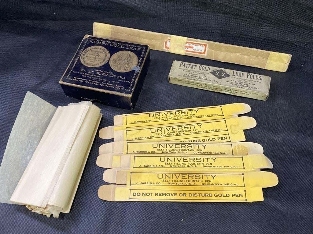 VTG Pen Boxes, Gold Leaf & More