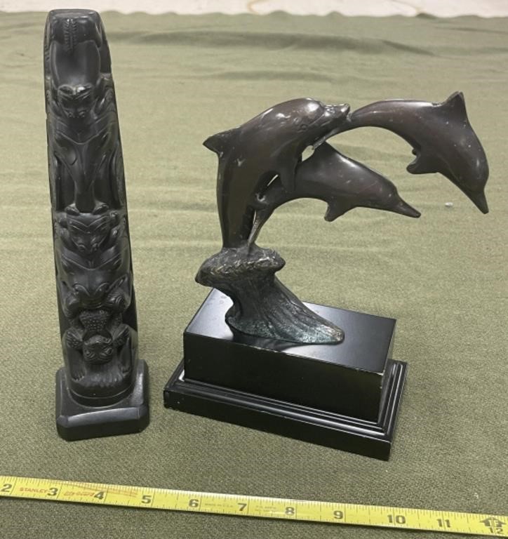 Totem Pole and Dolphins