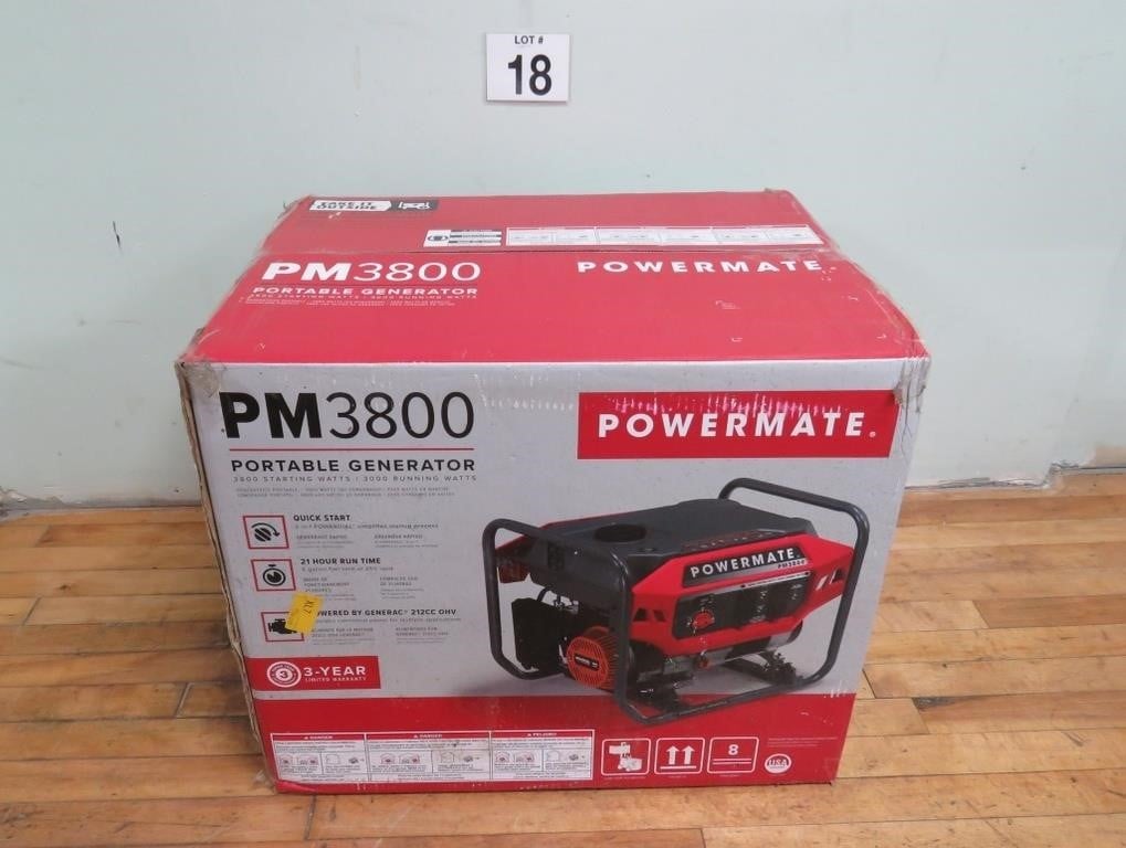 New Portable Generator Powermate 3800 - Generac