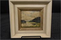 Framed Miniature Oil On Canvas