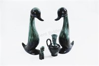 Blue Mountain Pottery Ducks, Vase & Dog