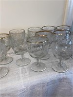 12 grape etched goblets