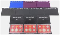 10 U.S. Proof Sets 1976 to 1985