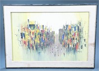 Filipino abstracted town scene, O/C, 1967.