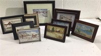 Framed Hand Painted Christmas Cards T13A