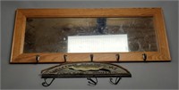 Mirrored Coat Rack & Fish Stein