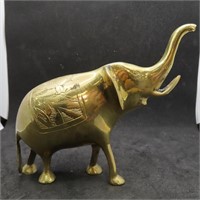 Vintage Solid Brass Elephant Figurine