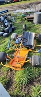 Racing go kart frame with extra seat and wheels