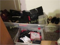 ASSORTED HAND BAGS, GLOVES & SCARVES