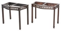 Chinese Chippendale Style Mahogany Consoles, 2