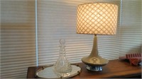Lamp, Mirrored Tray, Crystal Decanter