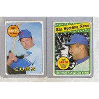 (2)1969 Topps Baseball Ron Santo Cards
