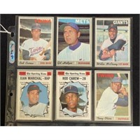 (6) 1970 Topps Baseball Stars/hof