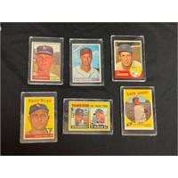(6) 1960's Topps Baseball Stars/hof