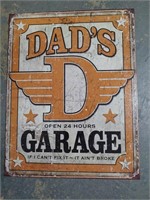 DAD'S Garage Metal Sign - 12" x 16"