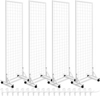 Blulu 4 Pcs Grid Panel Tower  2' x 6'  White