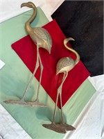 **2 BRASS FLAMINGO'S @25"