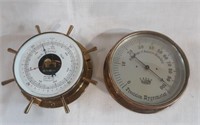 Brass Barometer & Hygrometer