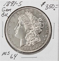1891-S Morgan Silver Dollar Coin BU