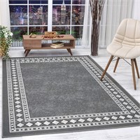 Antep Rugs Modern Bordered 5x7 Area Rug, Grey