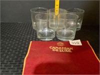 5 Imported Canadian Mist Glasses