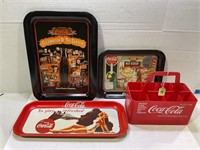 LOT OF 3 COCA-COLA TRAYS & 8 PACK PLASTIC BOTTLE