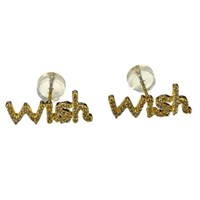 Gold-pl 0.90ct White Sapphire Wish Stud Earrings