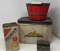 Bread Box, Tobacco Tin, Cracker Tin, Apple Basket