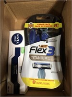 Bic Flex 3 Shavers For Men with nivea shaving