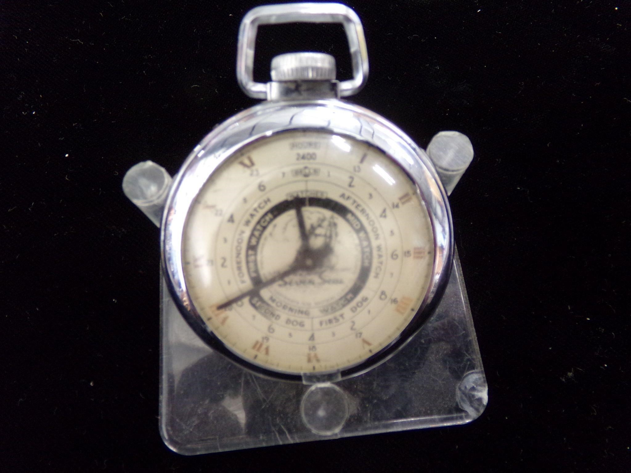 Antique 1936 Nautical pocket watch USA works