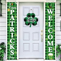 St Patricks Day Porch Sign Green Welcome Door Bann
