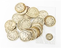 Coin 22 Walking Liberty Half Dollars-1940's-G-VF