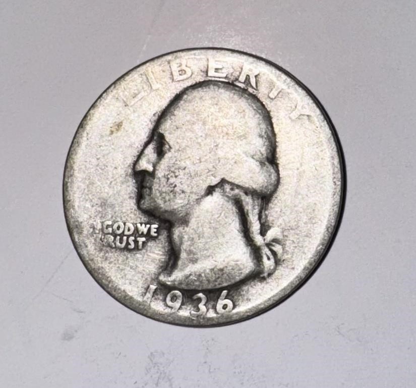 1936 SILVER Washington Quarter